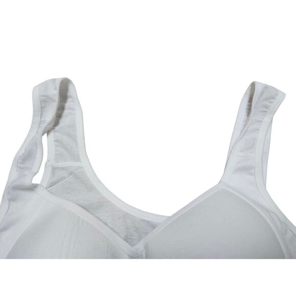 7XL White Wireless Bra Front-Snap Closure Wide Strap Molded Cups Comfort Fit - Picture 6 of 8